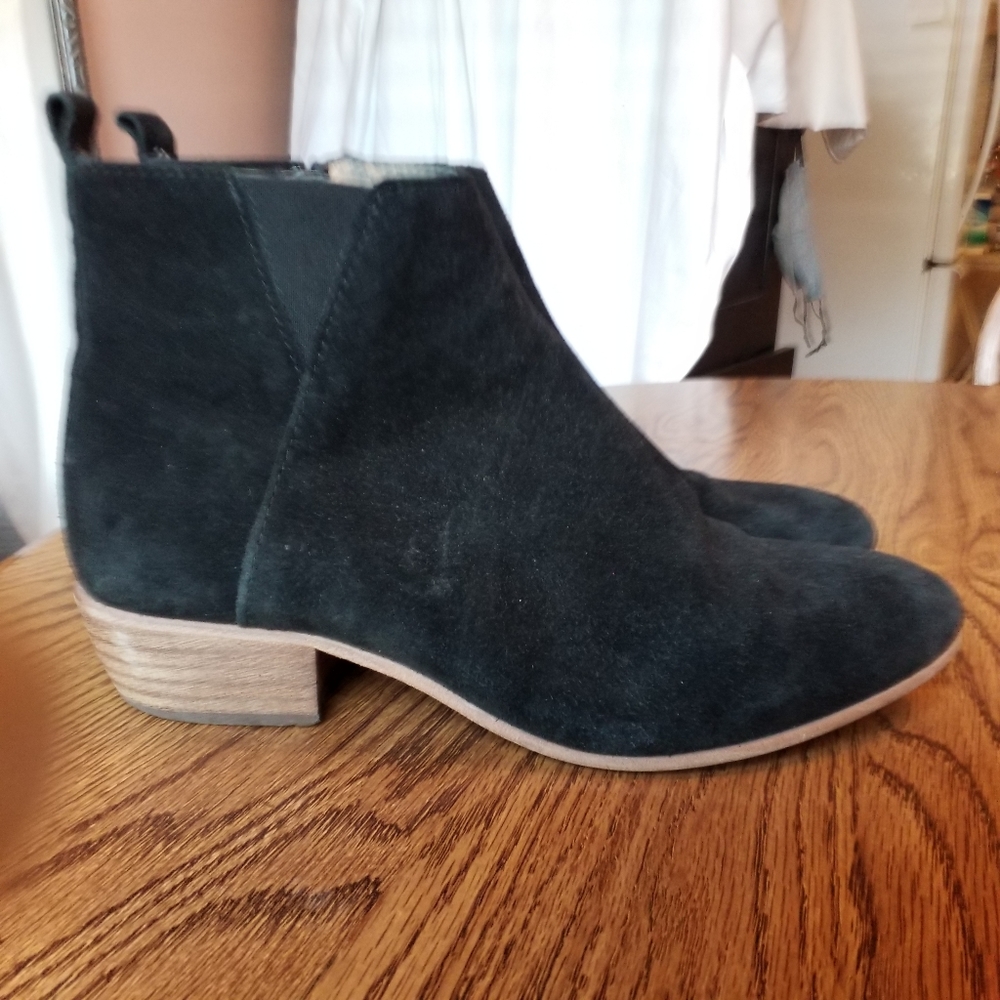 REBELS Bea Black Leather Suede Booties Black 8.5